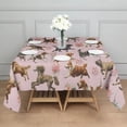 thumbnail image 3 of Dogs with Pioneer Flower Square Tablecloth,Waterproof Square Table Cover,Wipeable Spillproof Washable Table Cover for Home Kitchen Party Decor 52"x52"(132x132cm), 3 of 6