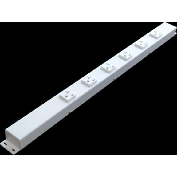 X1  24 in. 20A - 6 Outlets Hardwired Power Strip - White