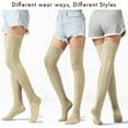 thumbnail image 6 of iOPQO Leg Warmers, Thigh High Stockings, Thick Thigh High Socks, Cable Knit Socks, Thigh High Socks, Khaki One Size, 6 of 8