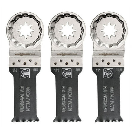1 Pc, Fein Starlockplus 1-1/8 In. X 1-1/8 In. L Bi-Metal E-Cut Universal Saw Blade 3 Pk