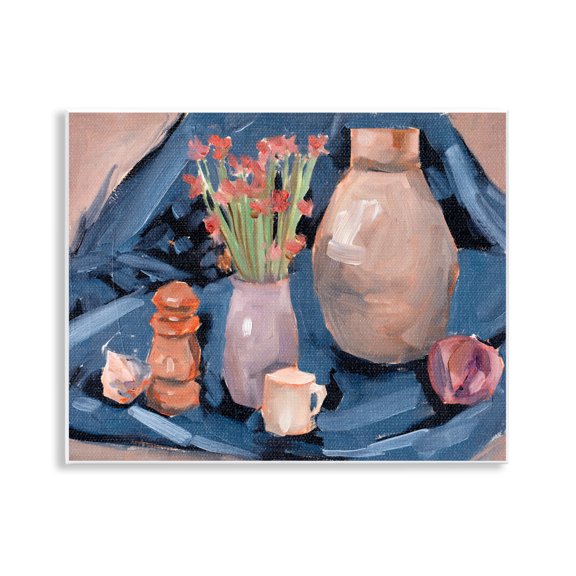 Stupell Industries Classic Still Life Scene Plants & Flowers Painting Unframed Art Print Wall Art, 14 x 11