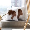 thumbnail image 6 of LALILO Throw Pillow Covers Portrait Beautiful African American Cushion Cover 18" x 18", 2 Pack, 6 of 6