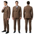 thumbnail image 2 of Beauty-Emily Men's Classic Double-Breasted Suit Set – Slim Fit 2-Piece Blazer & Pants, Formal Business Suit for Office, Wedding & Events, 2 of 11