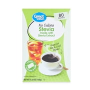 Great Value No Calorie Stevia Packets, 80 Count