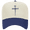 Royal/Natural, variant on Mens Embroidered Otto Cap 5 Panel Mid Profile Baseball Cap - Christian Cross Nails Design, Royal/White