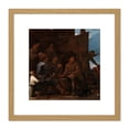 thumbnail image 1 of Michael Sweerts The Card Players Painting 8X8 Inch Square Wooden Framed Wall Art Print Picture with Mount, 1 of 4