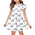 thumbnail image 2 of CCRFTGI Easter Dresses for Girls Size 10-12 Cute Car Flutter Sleeve Fashion Mini Sundress Party Summer Girls Clothes for Kids Light Blue 12-13 Years, 2 of 5