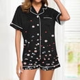 thumbnail image 2 of Levmjia Womens Pajama Set 3 Piece Cotton Sleepwear Short Sleeve Lounge Set Soft Breathable Comfortable Nightwear for Women Summer Casual Home Wear Machine Washable Floral Print, 2 of 6