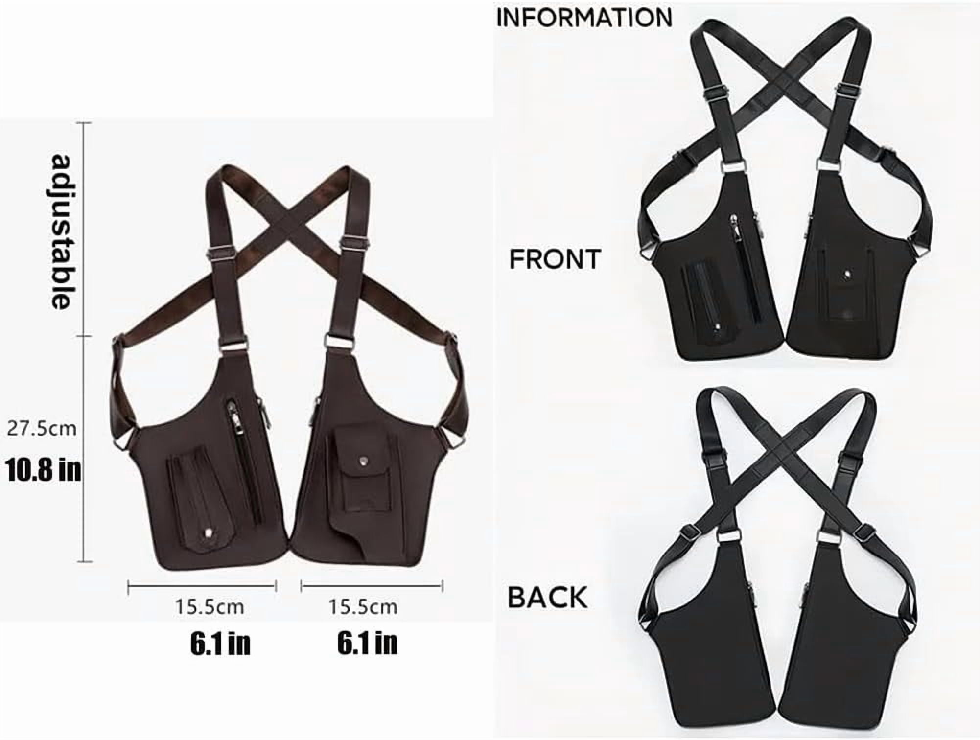 Leather Shoulder Bag, Adjustable Underarm Strap Wallet Anti Pickpocket Accessories, Underarm Shoulder Bag for Men and Women