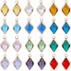 thumbnail image 1 of 24 colgantes de rombos de cristal de 12 colores, transparentes, con borde de latón dorado, facetados, de 19,5 mm., 1 of 5