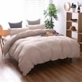 thumbnail image 1 of 3 Piece Solid Color Camel Quilt Cover Bedding Duvet Cover Set(Queen), 1 of 7