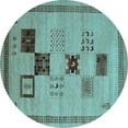 thumbnail image 1 of Ahgly Company Indoor Round Abstract Light Blue Contemporary Area Rugs, 6' Round, 1 of 4