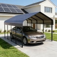 thumbnail image 3 of Metal Carport Canopy 12x20 FT, Heavy Duty RV Carport Kit with Aluminum Cover & Steel Frame, Outdoor Shelter for 1 Cars, Boat, Vehicle Garage Protection, 3 of 7