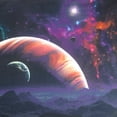 thumbnail image 2 of Oussum Galaxy Landscape Tapestry Wall Hanging Modern Wall Art Tapestries College Dorm Online, Size 84x56 Inches, 2 of 4