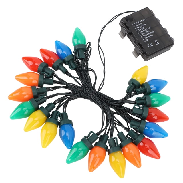 Luces C9 LED Cadena de luces navideñas 164 pies 20 LED Impermeable C9 Luces navideñas de fresa para exterior Interior Exterior Patio Decoración de fiesta de boda ANGGREK Otros