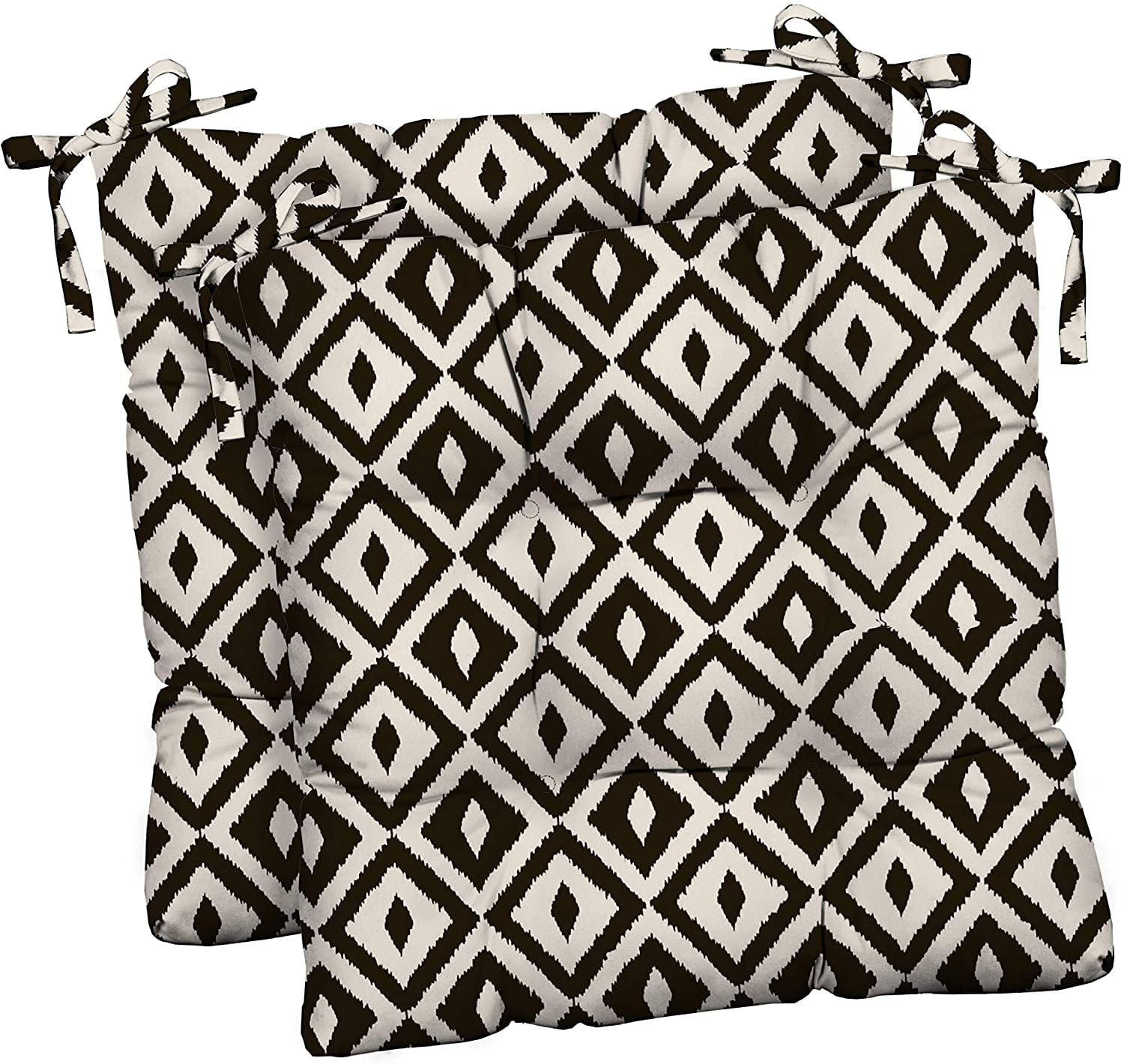 RSH Décor Indoor Outdoor Set of 2 Tufted Dining Chair Seat Cushions, 18