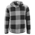 thumbnail image 2 of Men’s Fleece Zip Up Hooded Sweatshirt Plaid Soft Sherpa Lined Lightweight Jacket (Light Grey, 2XL), 2 of 3