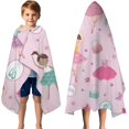 thumbnail image 3 of Pink Ballerina Princess Pattern Hooded Bath Towel，50"x30" for Ages 3 To 12 Kids, Quick Dry Lightweight Soft Microfiber Hood Beach Towel Cover Up for Kids, 3 of 7