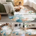 thumbnail image 5 of Small Round Rug 3Ft Washable Non-Slip, Beach Coastal Circle Area Rugs for Living Room Bedroom, Summer Nautical Coral Shell Botanical Vintage Indoor Floor Mats Carpet Runner for Home Decor, 5 of 8