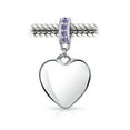 thumbnail image 3 of Bling Jewelry Womens A-Z Monogram Purple Crystal Initial Bead Charm Heart, 3 of 4