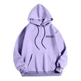 thumbnail image 6 of QHFBli Water-Resistant Men's Hoodie Mens Casual Loose Fit Print Pullover Hoodie Autumn Winter Daily Wear Comfortable Street Fashion Sweatshirt Light Purple XL, 6 of 6