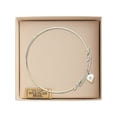 thumbnail image 3 of 8 1/2 inch Round Double Loop Bangle Bracelet w/ Heart medal charm w/ March Blue Swarovski Crystal, 3 of 3