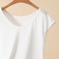 thumbnail image 6 of Women's V Neck Cap Sleeve Loose Fit Top Lightweight Breathable Stretch Basic Layering Shirt Comfy Sleepwear Pajama Blouse L-4XL White, 6 of 6