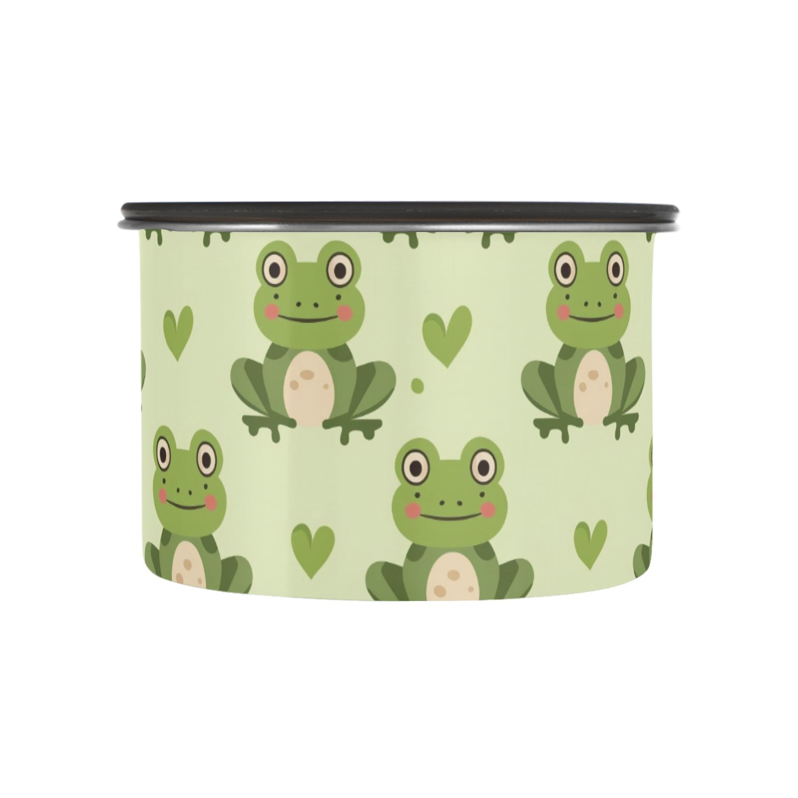 Frogs Hearts Airtight Coffee Bean Canister 30oz Food Storage Containers with Lids For Gournd, Tea, Sugar, Flour, Rice, Cereal, Candy Cookie Jar