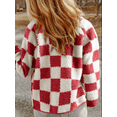 thumbnail image 5 of Jackets For Women Causal Sherpa Fall Jacket Loose Button Down Plaid Winter Coats, 5 of 6