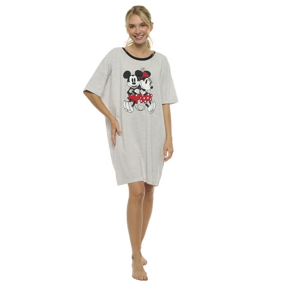 Womens & Womens Plus Size Disney Mickey & Minnie Mouse Sleep Shirt Pajamas Gray