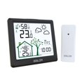 thumbnail image 3 of White Wireless Weather Station with Indoor/Outdoor Thermometer-Hygrometer, Large-Screen Display, Comfort Level Indicator, Backlit Touchscreen, and Weather Clock Functionality (Includes Main Unit and, 3 of 6