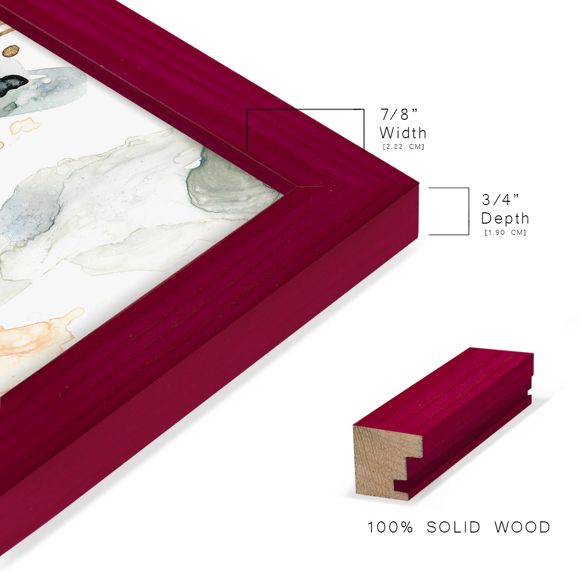 Organic Interlace II -Framed Print w/glass-Cherry Red