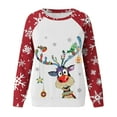 thumbnail image 4 of Chandails en Molleton de Noël pour Femmes Grande Taille Mode Féminine T-shirt Imprimé Ample Manches Longues Blouse Col Rond Hauts Décontractés Chandail en Molleton Col Rond Chandail en Molleton Femmes en Liquidation, 4 of 4