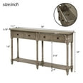 thumbnail image 7 of Console Table Sofa Table with Two Storage Drawers and Bottom Shelf, Long Antique Entryway Table Console Sofa Table for Living Room, Entryway, Bedroom and Office, Easy Assembly,Grey Wash, 7 of 7