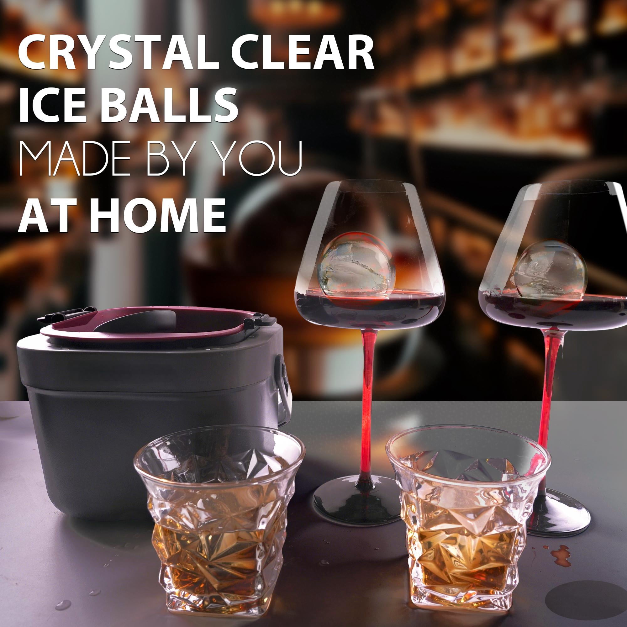 Suidhome Whiskey Ice Cube Tray, Ice Ball Maker Mold, 2.4 Inch Large Round Ice Molds, Best Gifts for Dad Husband, Black