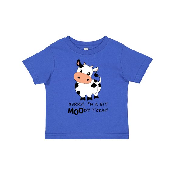 Inktastic Sorry, I'm a Bit Moody Today Cute Cow Pun Boys or Girls Toddler T-Shirt