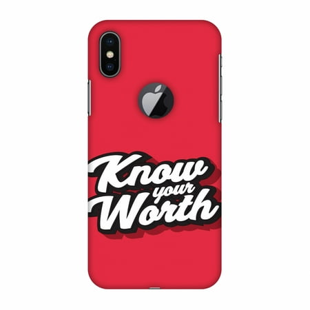 iPhone X Case, Premium Handcrafted Designer Hard Snap on Shell Case ShockProof Back Cover with Screen Cleaning Kit for iPhone X - Know Your Worth, Cut for Apple