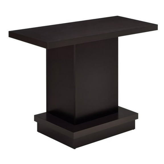 Benjara Contemporary Sofa Table With Pedestal Base, Cappuccino Brown