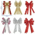 thumbnail image 3 of LCXmlly Tear Resistant Christmas Bowknot Glitter Powder Christmas Bowknot Large Size Reusable Holiday Decoration Xmas Tree Gift Box Packing Ribbon Bowknot Pendant Party, 3 of 8