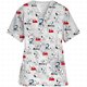 thumbnail image 3 of Blusa de hospital con cuello en V y dibujo animado de Snoopy para mujer, blusa fina de enfermera para mujer, blusa de manga corta, túnica para el cuidado de la salud, 3 of 5