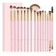 thumbnail image 1 of Set de 15 brochas de maquillaje Malubero, Rosa, 1 of 5