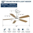 thumbnail image 6 of iRerts 52 Inch Ceiling Fan With Light And Remote Control, Modern Ceiling Fan with Quiet Reversible DC Motor, 6 Speeds, Timing, Low Profile Ceiling Fan with Light for Bedroom Living Room Kitchen, White, 6 of 8