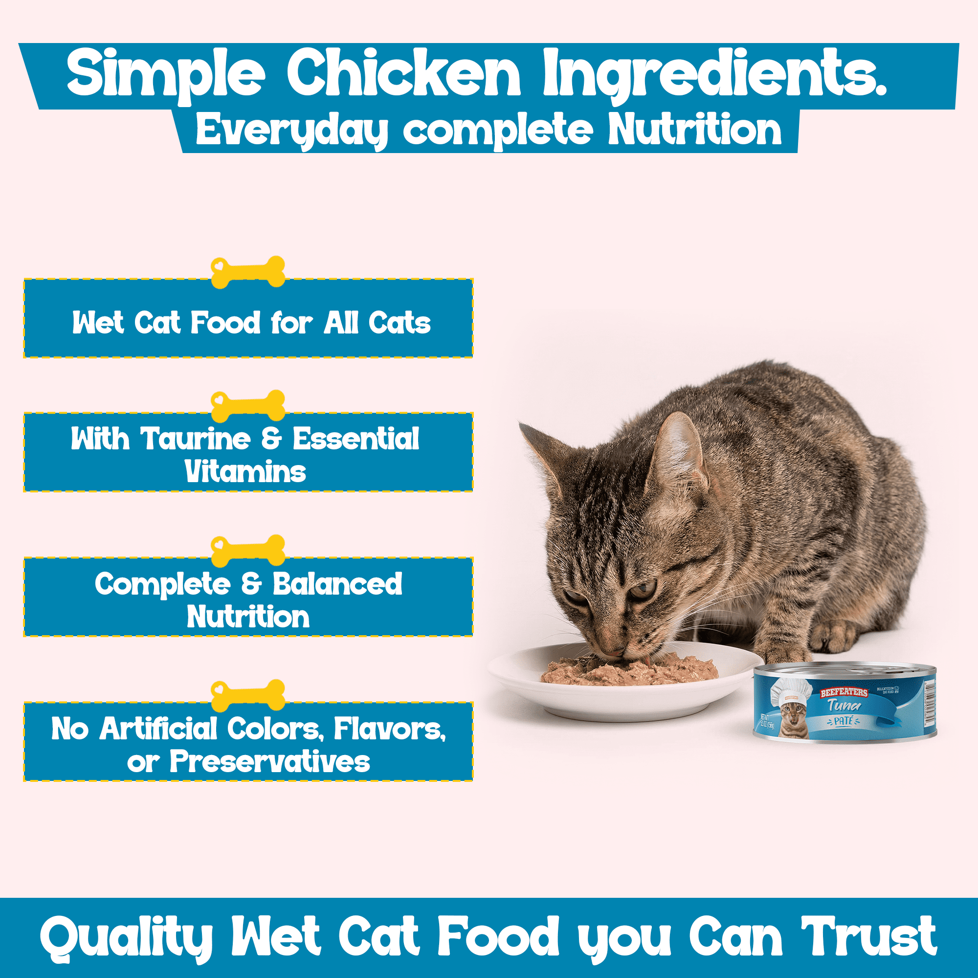 Beefeaters Tuna Pate Wet Cat Food 5.5oz (24-Pack) | Adult Wet Food with Taurine, Premium Catfood Wet Food, No Artificial  Additives, Balanced Nutrition | Supports Immune System & Vision