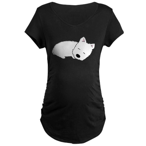 CafePress - Sleeping Westie Maternity Dark T Shirt - Maternity Dark T-Shirt