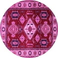 thumbnail image 1 of Ahgly Company Indoor Round Geometric Pink Traditional Area Rugs, 7' Round, 1 of 4
