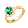 thumbnail image 2 of Gold Over Sterling Silver with Emerald and White Topaz Halo Ring, 2 of 3