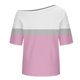 thumbnail image 3 of Tops de Manga Corta para las Mujeres Cuello Inclinado de Ajuste Suelto Casual Blusa Deportiva para el Hogar, Top de Poliéster Relajado para Primavera Verano Diario Y Entretenimiento, 3 of 6