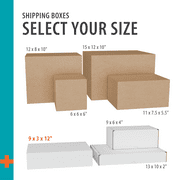 (10 pack) Pen+Gear Side-Loading Shipping Boxes, 9x12x3, 1 Count