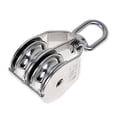 thumbnail image 2 of S SERENABLE M50 Stainless Steel Double Pulley Rope Pully Swivel Block Lifting Wheel New, 2 of 8