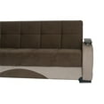 thumbnail image 4 of Besan Dark Beige Fabric w-Wood Arm Sofa Bed, 4 of 5